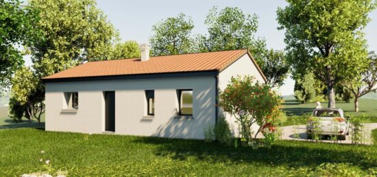 Plan de maison Surface terrain 65 m2 - 4 pièces - 2  chambres -  avec garage 